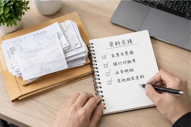 整理企业票据与日常账务资料的服务场景示意