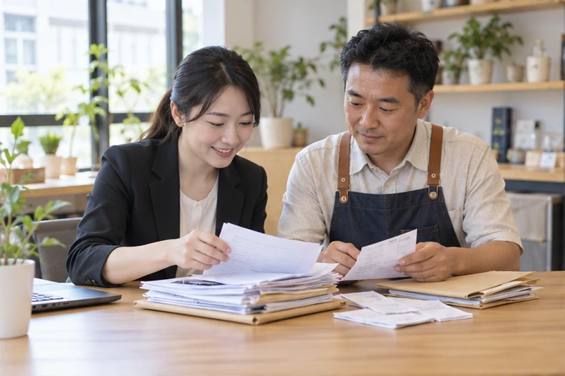 整理企业票据与日常账务资料的服务场景示意