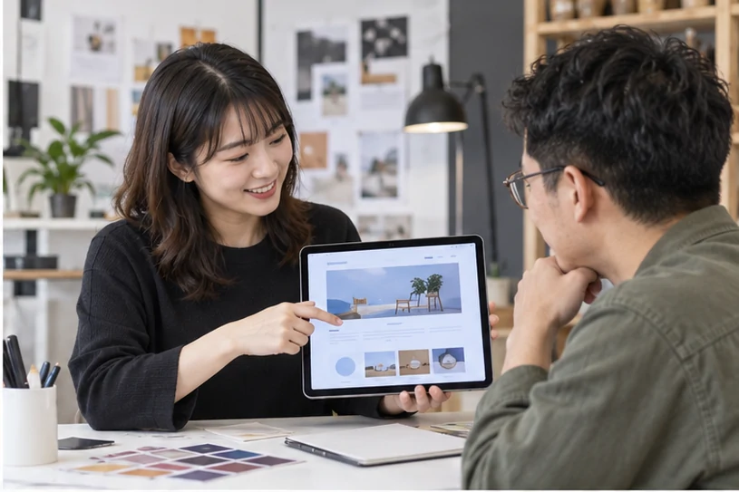 企业网站展示业务与服务信息的场景示意