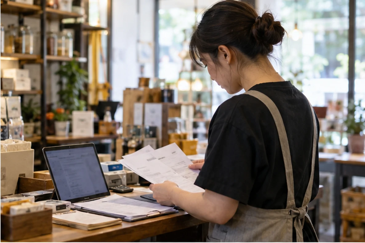 核对注册公司资料与办理事项的服务场景示意