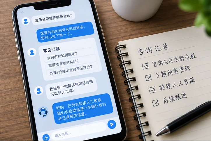 在线客服接待与咨询整理的服务场景示意