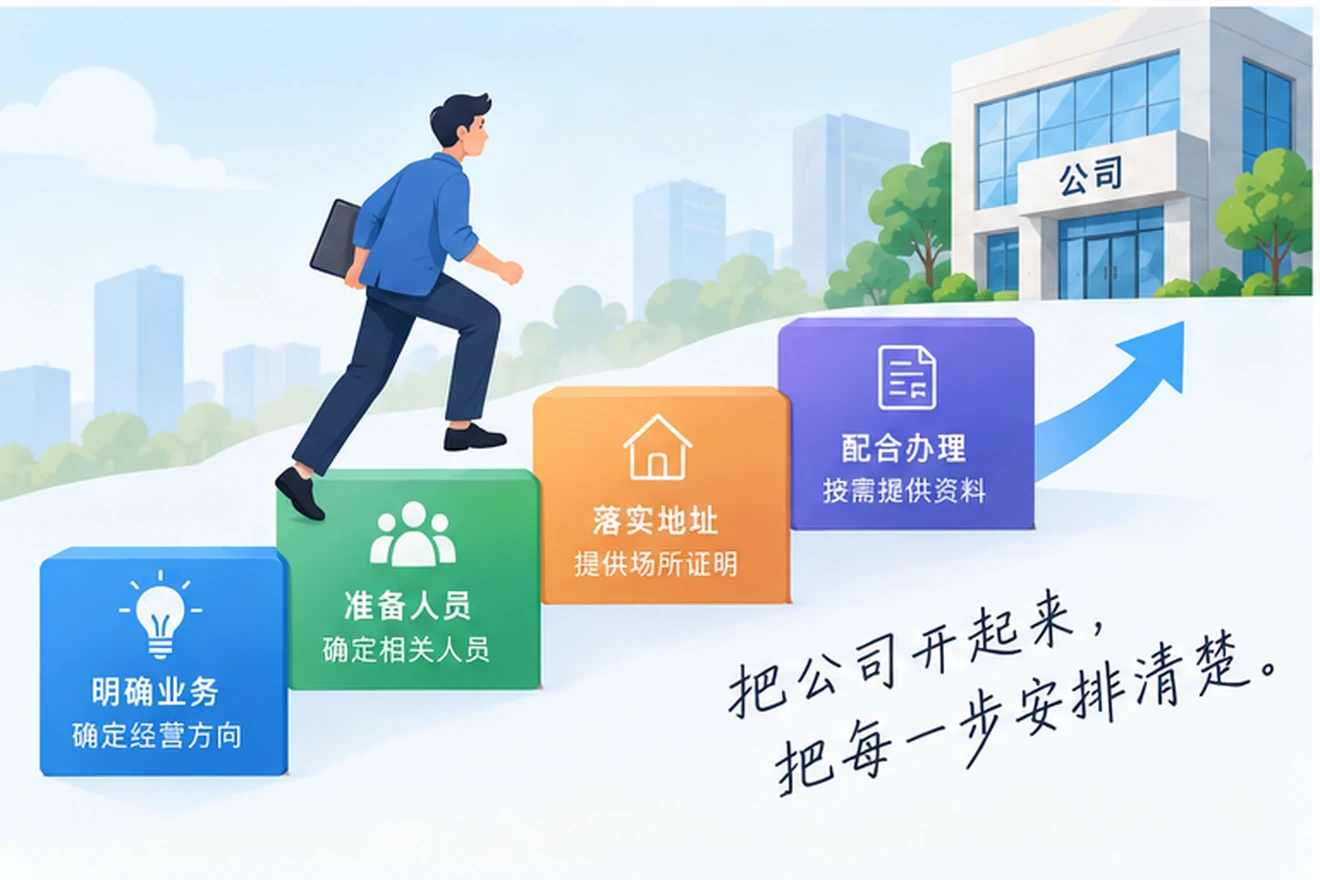 创业者一起整理开办计划的服务场景示意