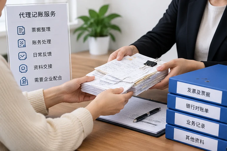 整理企业票据与日常账务资料的服务场景示意