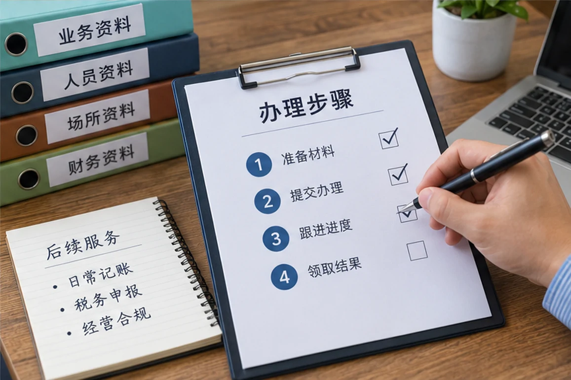 创业者一起整理开办计划的服务场景示意