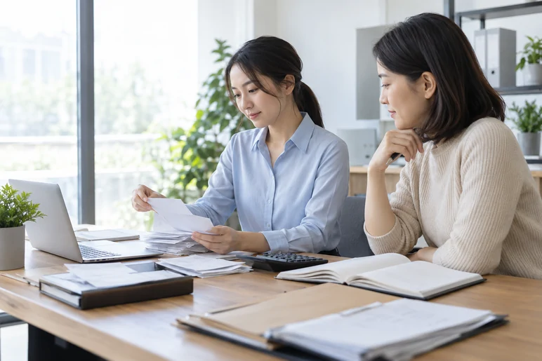 整理企业票据与日常账务资料的服务场景示意