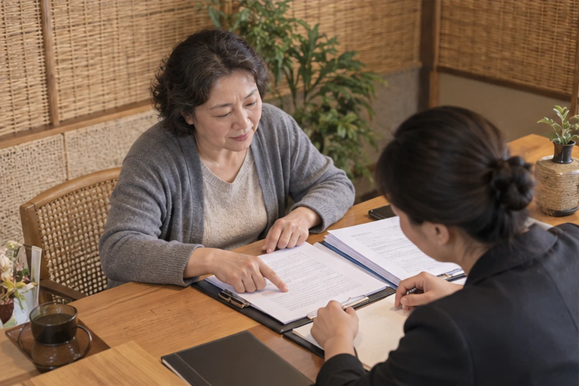 核对注册公司资料与办理事项的服务场景示意
