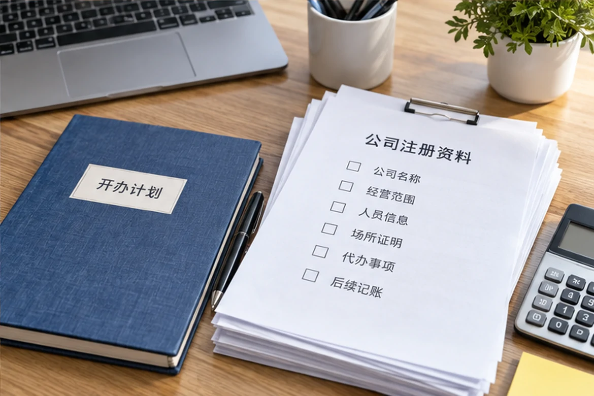 创业者一起整理开办计划的服务场景示意