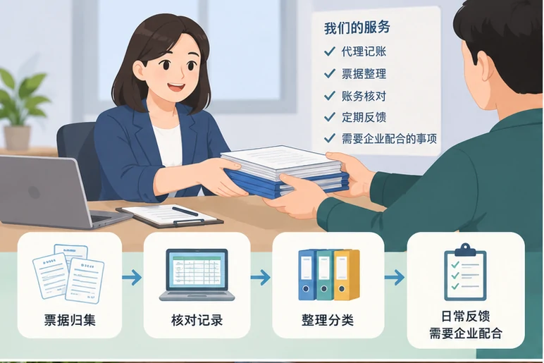 整理企业票据与日常账务资料的服务场景示意