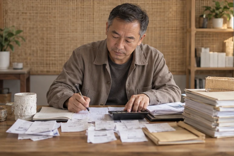 整理企业票据与日常账务资料的服务场景示意