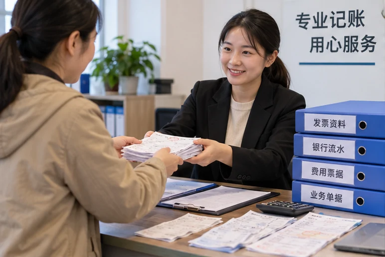 整理企业票据与日常账务资料的服务场景示意