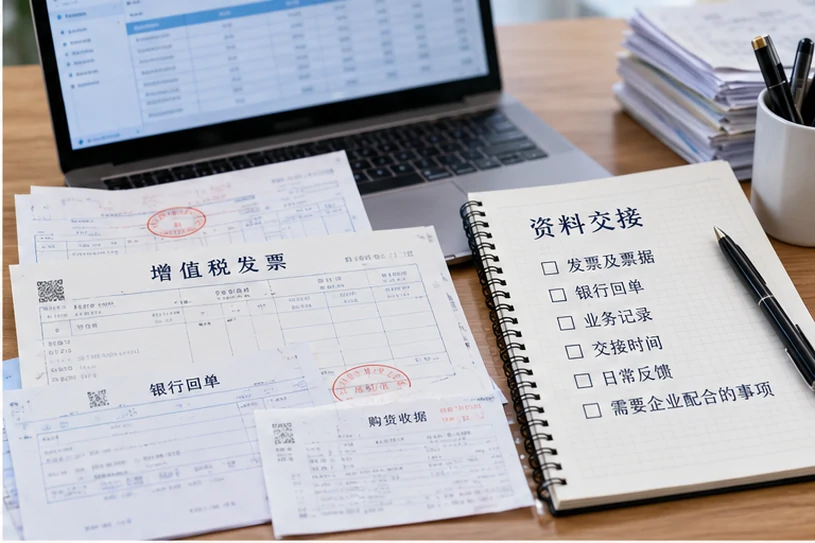 整理企业票据与日常账务资料的服务场景示意