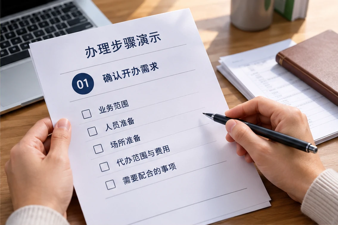 创业者一起整理开办计划的服务场景示意