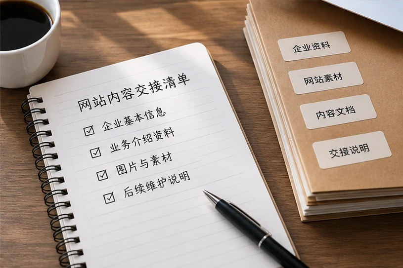企业网站展示业务与服务信息的场景示意