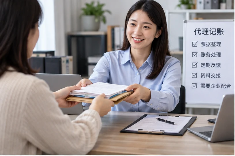 整理企业票据与日常账务资料的服务场景示意