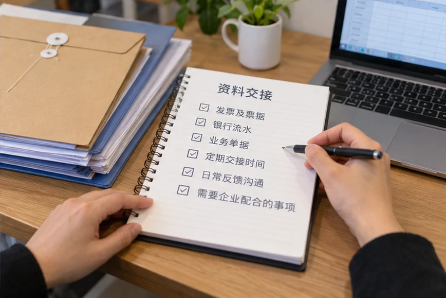 整理企业票据与日常账务资料的服务场景示意