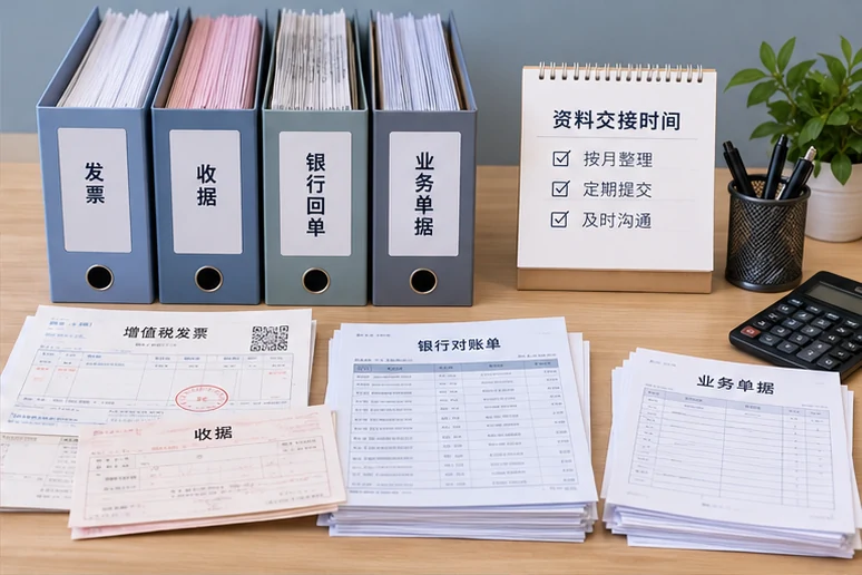 整理企业票据与日常账务资料的服务场景示意