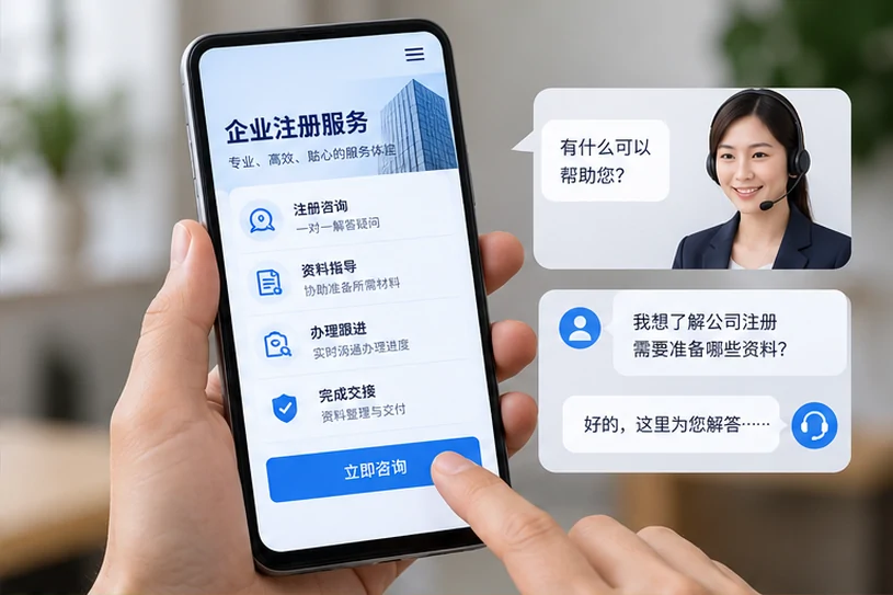 企业网站展示业务与服务信息的场景示意