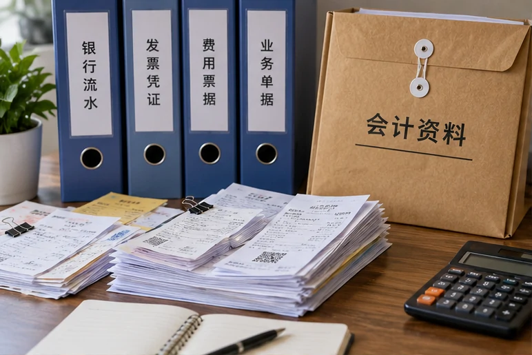 整理企业票据与日常账务资料的服务场景示意