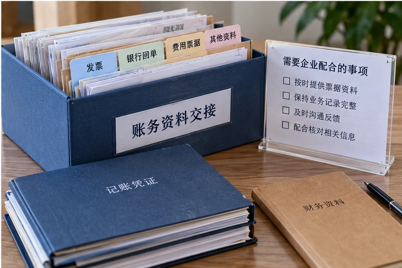 整理企业票据与日常账务资料的服务场景示意