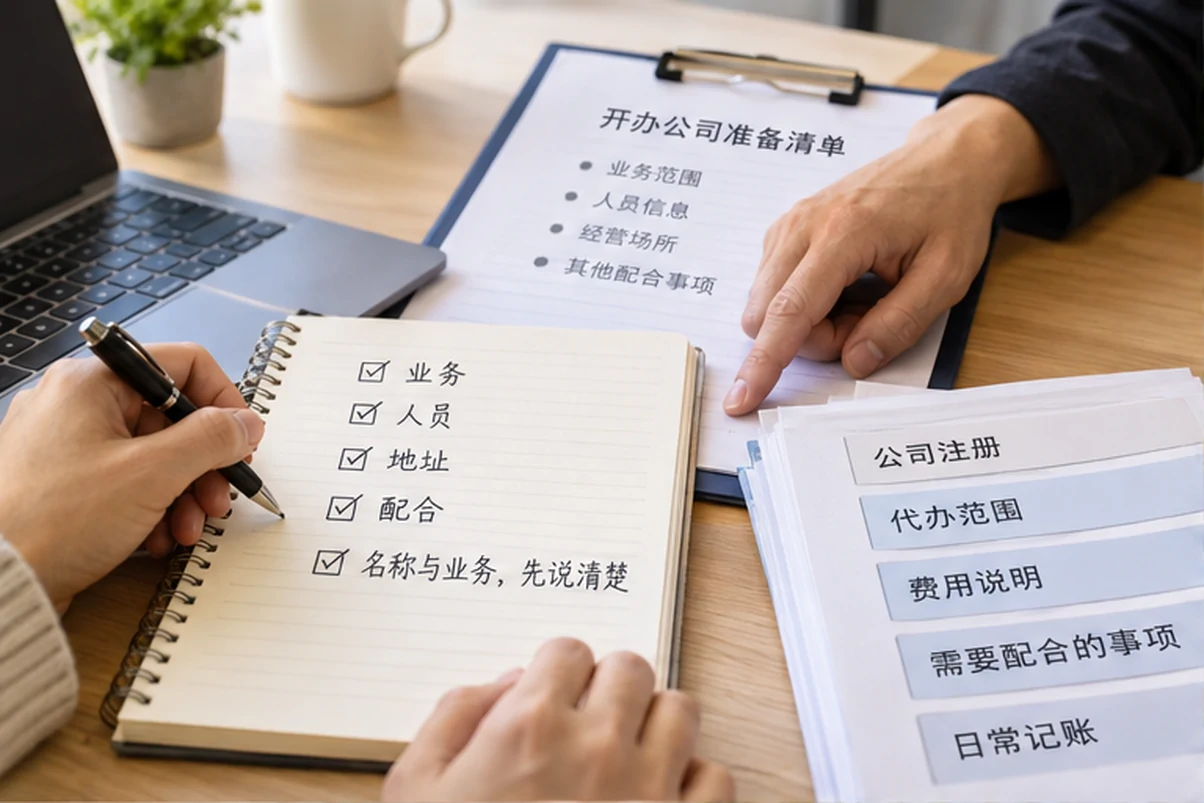创业者一起整理开办计划的服务场景示意