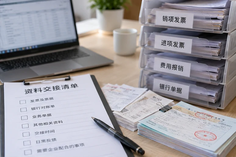 整理企业票据与日常账务资料的服务场景示意