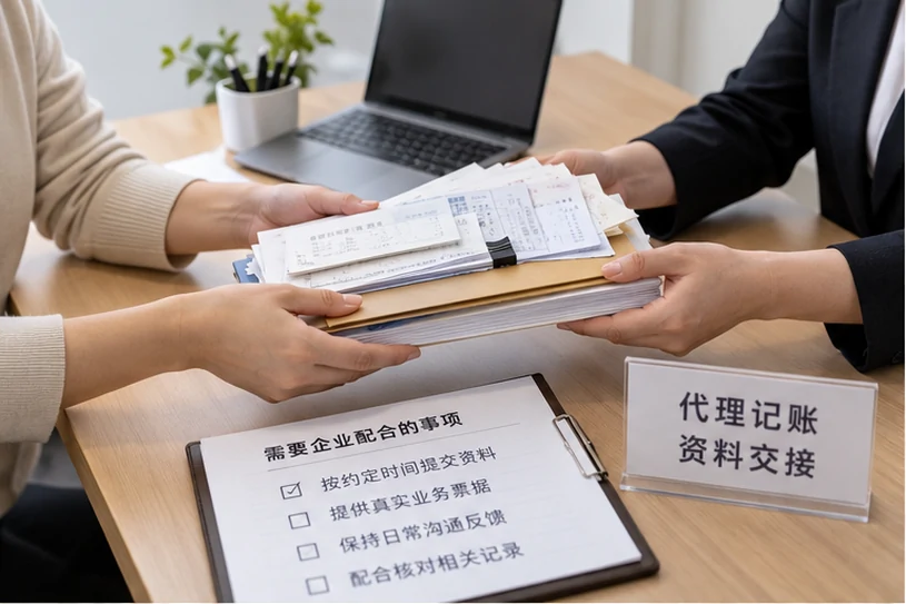 整理企业票据与日常账务资料的服务场景示意
