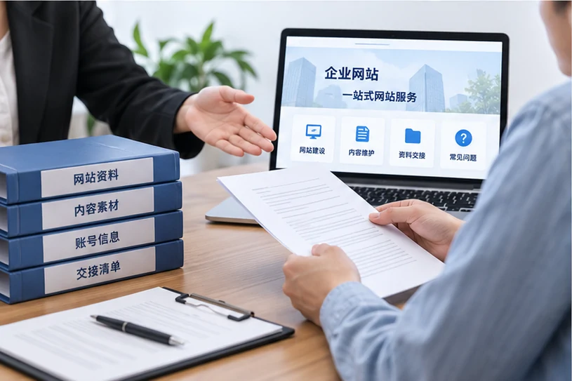 企业网站展示业务与服务信息的场景示意