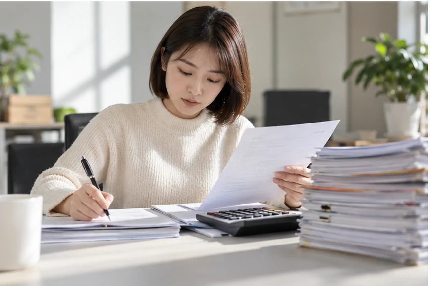 整理企业票据与日常账务资料的服务场景示意