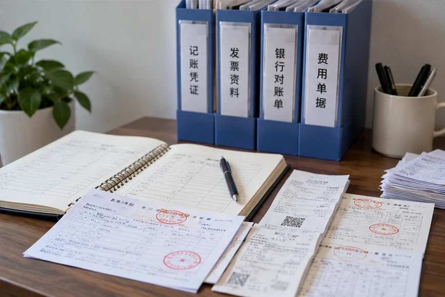 整理企业票据与日常账务资料的服务场景示意