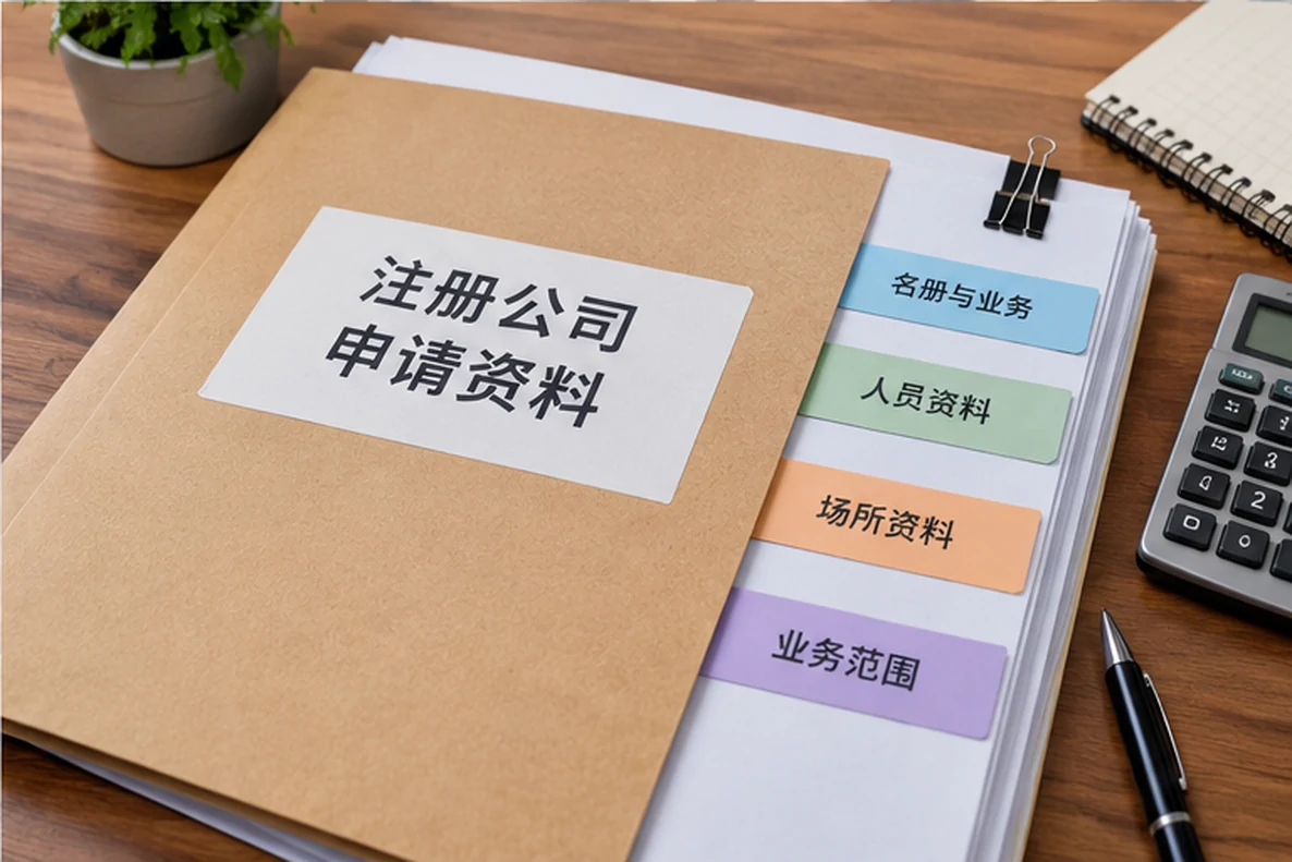 核对注册公司资料与办理事项的服务场景示意