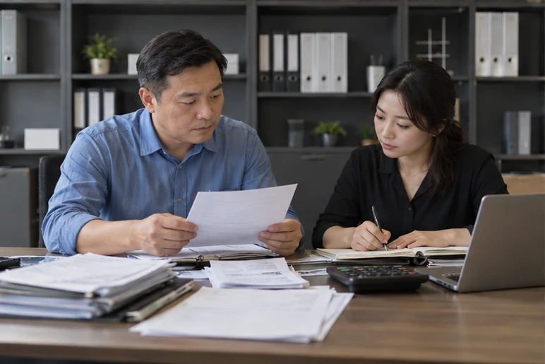 整理企业票据与日常账务资料的服务场景示意