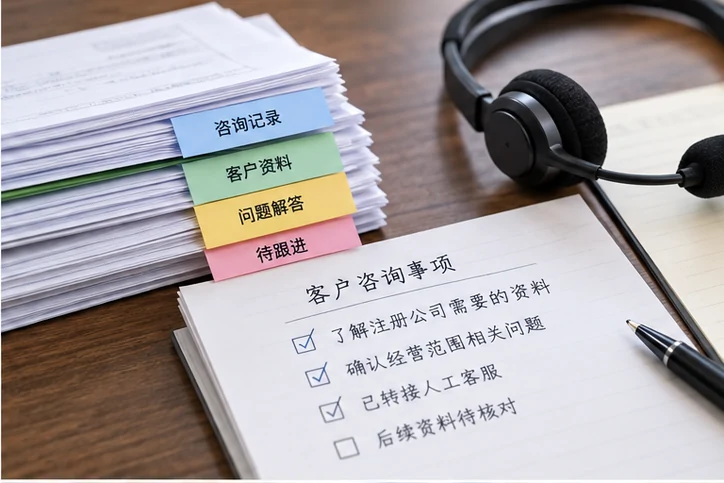 在线客服接待与咨询整理的服务场景示意