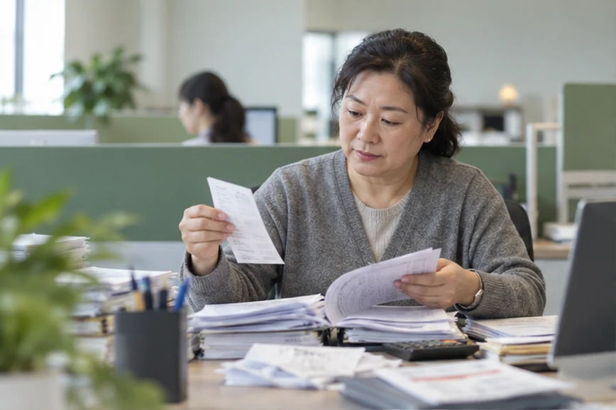 整理企业票据与日常账务资料的服务场景示意
