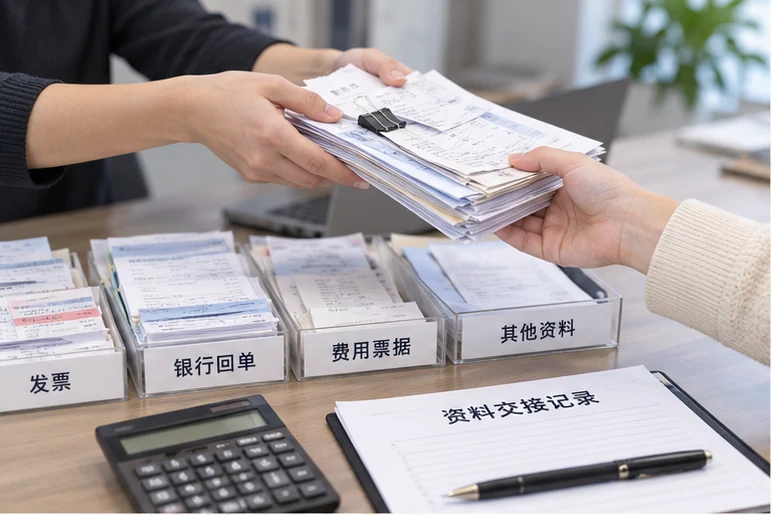 整理企业票据与日常账务资料的服务场景示意