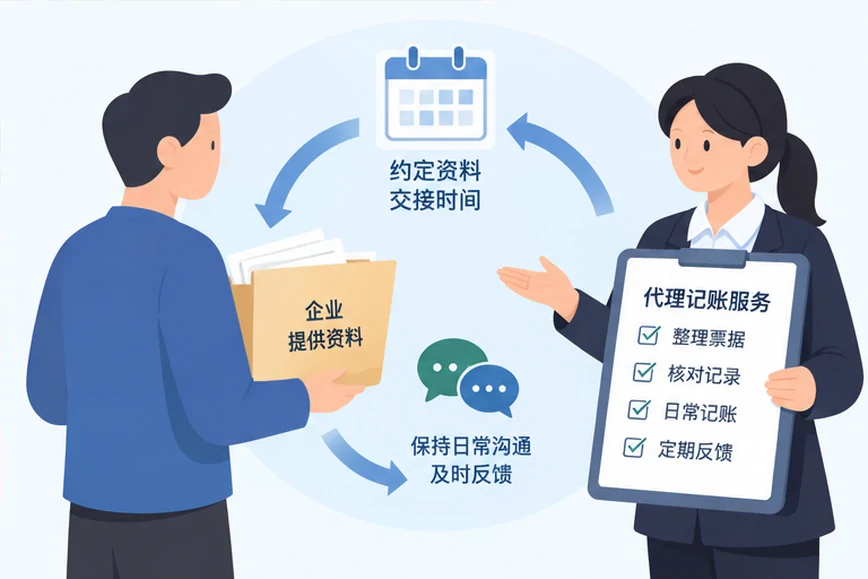 整理企业票据与日常账务资料的服务场景示意