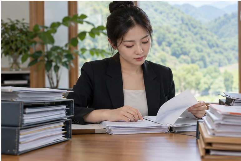 整理企业票据与日常账务资料的服务场景示意