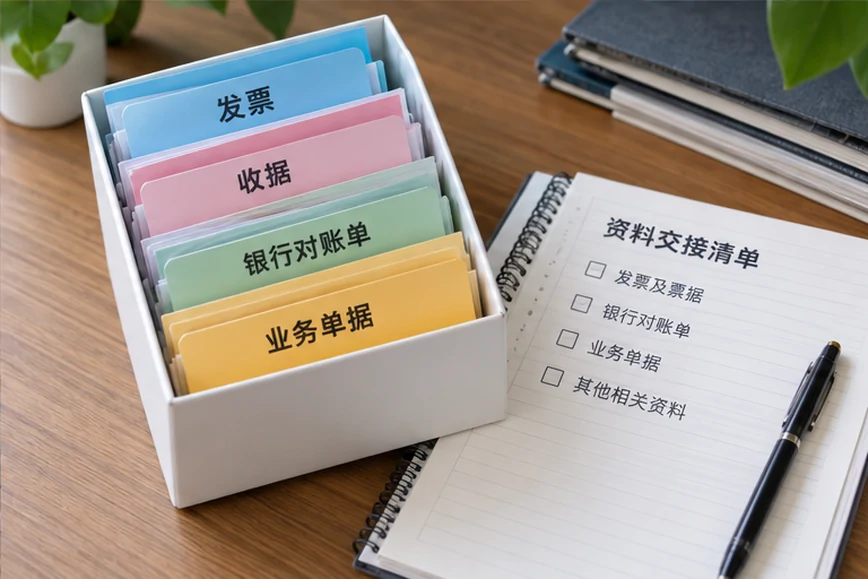 整理企业票据与日常账务资料的服务场景示意
