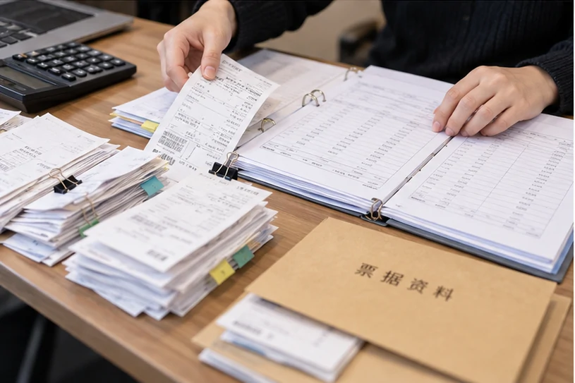 整理企业票据与日常账务资料的服务场景示意