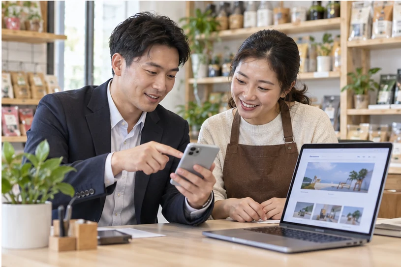 企业网站展示业务与服务信息的场景示意