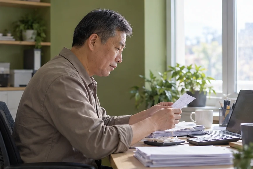 整理企业票据与日常账务资料的服务场景示意