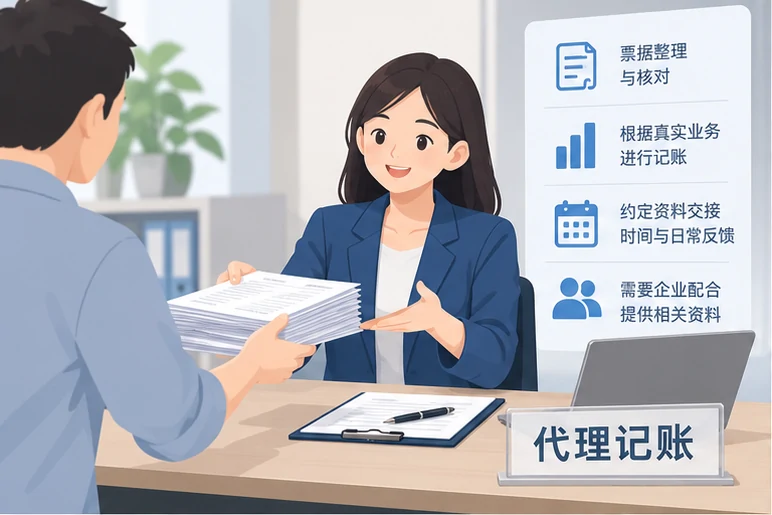 整理企业票据与日常账务资料的服务场景示意
