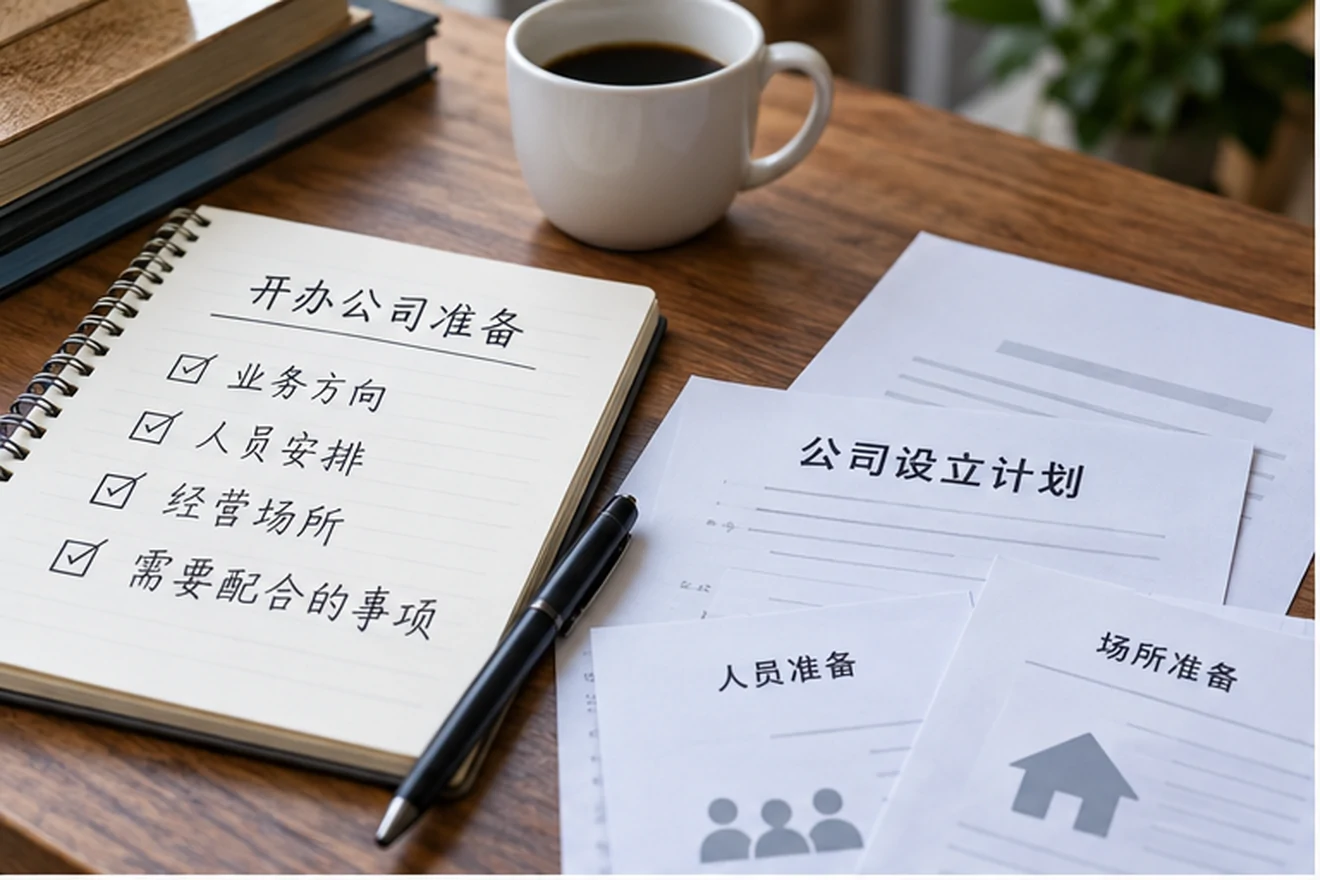 创业者一起整理开办计划的服务场景示意