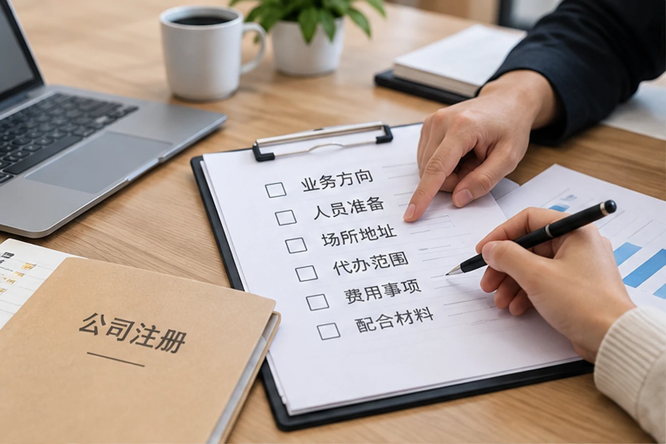 创业者一起整理开办计划的服务场景示意