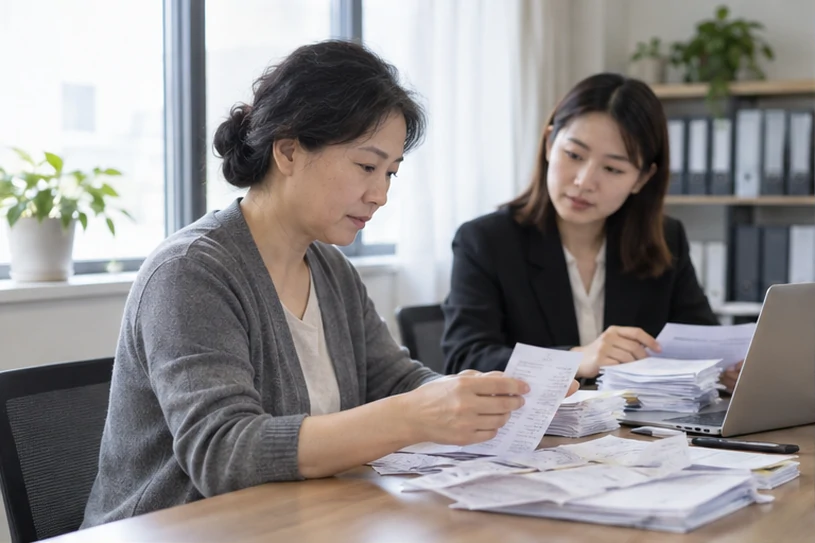 整理企业票据与日常账务资料的服务场景示意