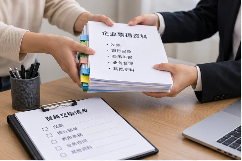 整理企业票据与日常账务资料的服务场景示意