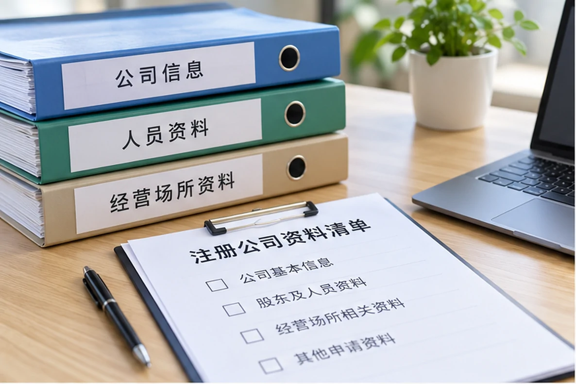 核对注册公司资料与办理事项的服务场景示意