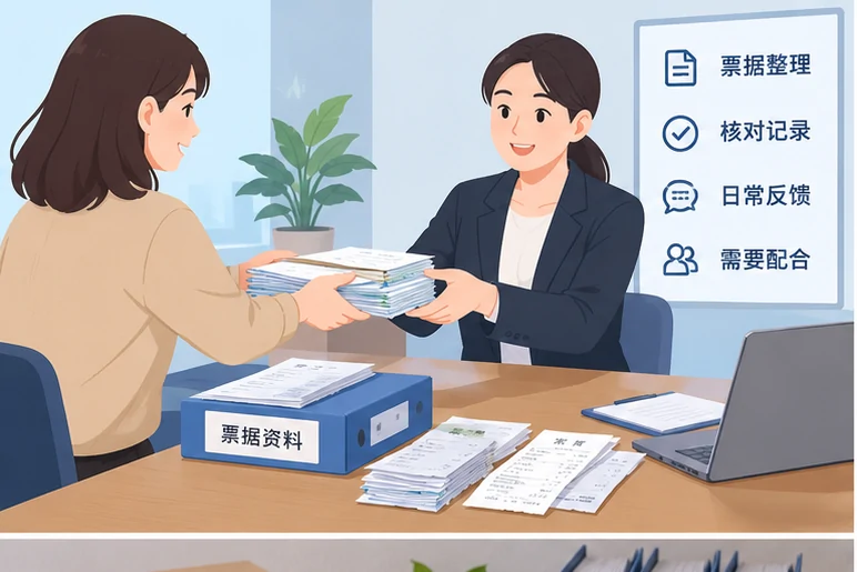 整理企业票据与日常账务资料的服务场景示意