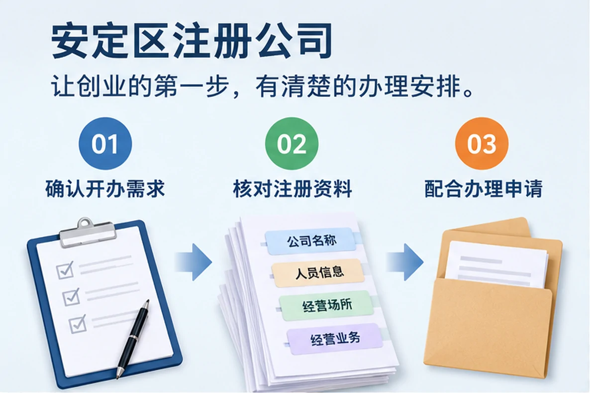 核对注册公司资料与办理事项的服务场景示意
