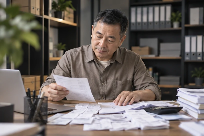 整理企业票据与日常账务资料的服务场景示意