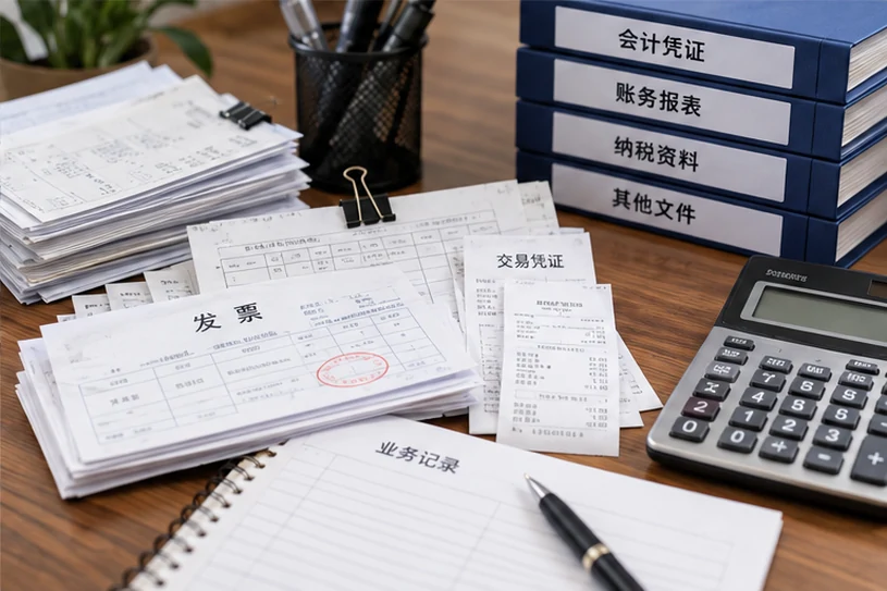 整理企业票据与日常账务资料的服务场景示意